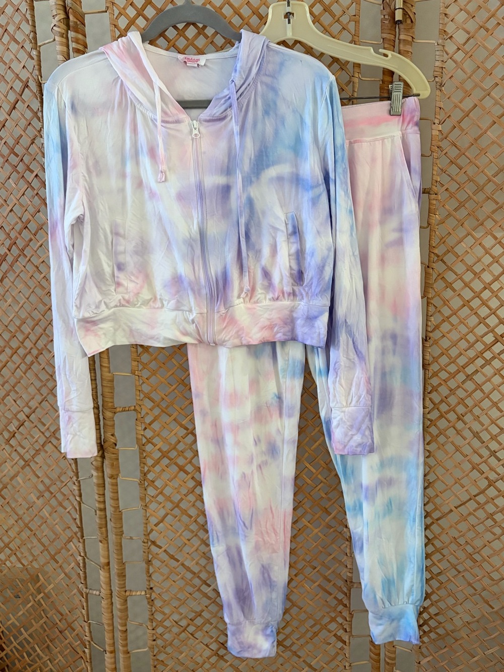 NWOT Jordann’s Jammies - Pastel Tie-Dye Zip Hoodie & Jogger SET